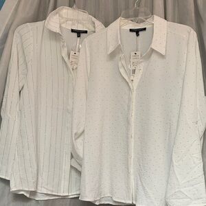 Sabrina Lauren Women's Elegant White Button Down Shirt